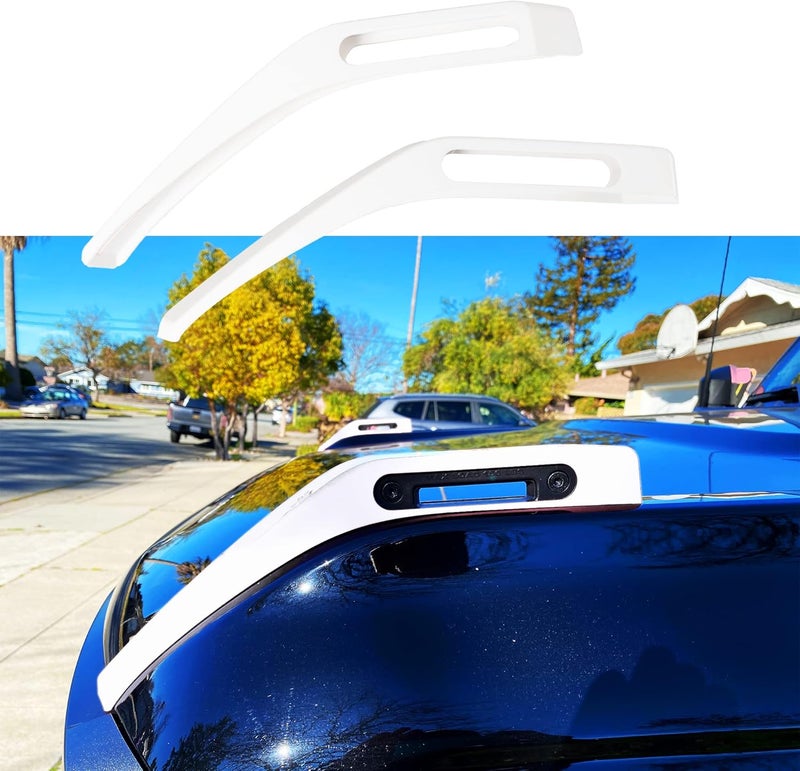 RERPRO Hood Trail Sights Cover Trim for Ford Bronco 2 Door 4 Door 2021 2022 2023 2024 2025 Accessories Engine Hood Hinge Cover Hood Side Release Handle Decoration Stickers Accessory 1 Pair White - Image 1